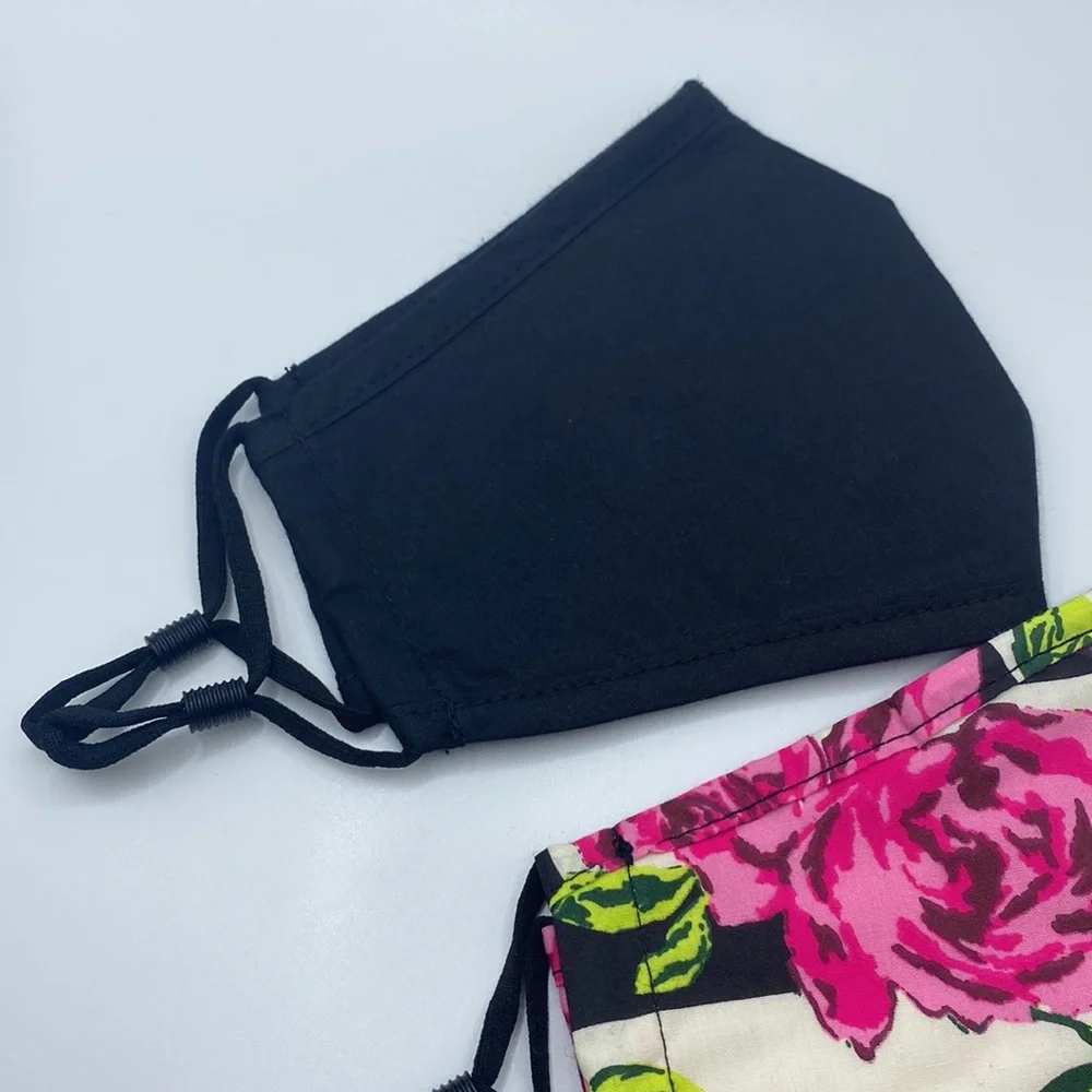 Betsey Johnson Floral Striped and Black Face Masks